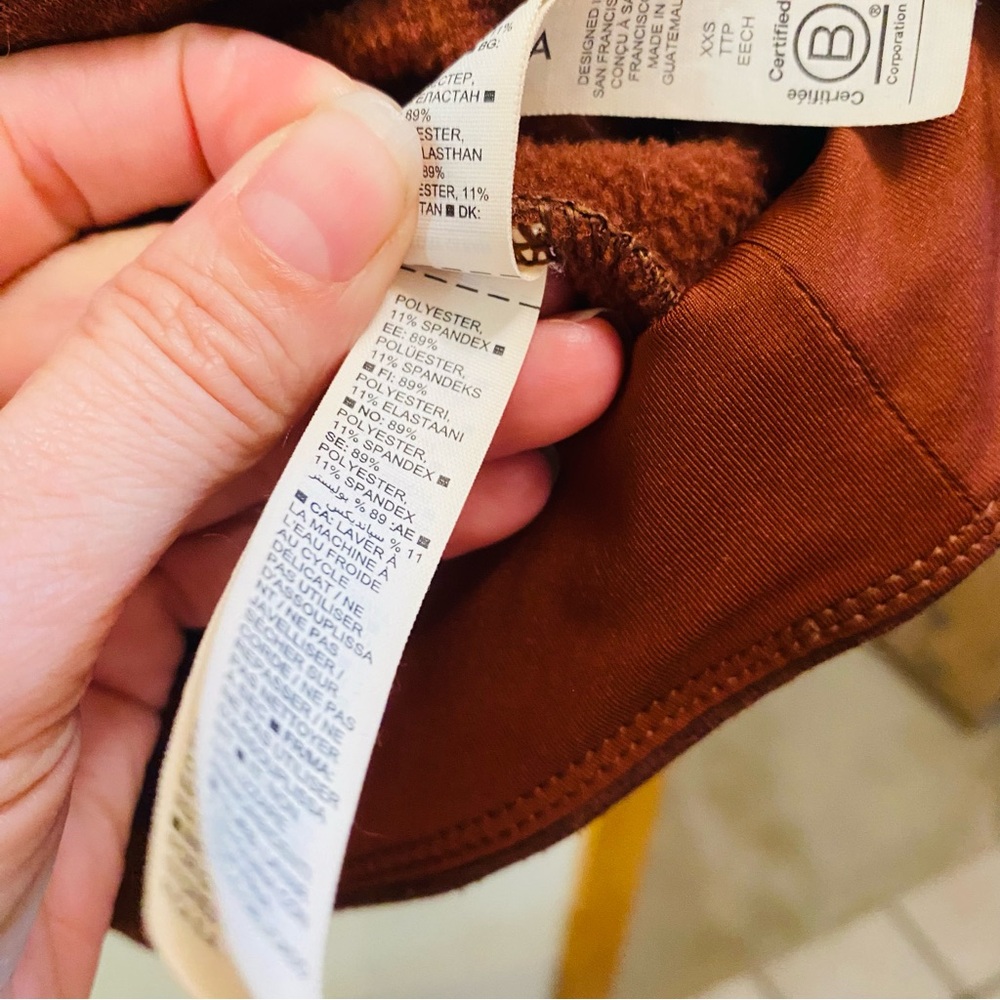 Athleta Altitude Polartec Half Zip Sweatshirt Mahogany Brown XXS - Picture 10 of 12
